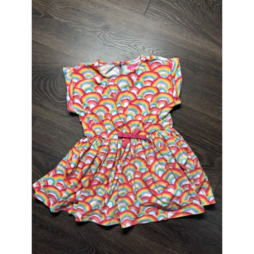 Isaac Mizrahi New York Girls Rainbow Dress Size 4 Retro Colorful Fit & Flare